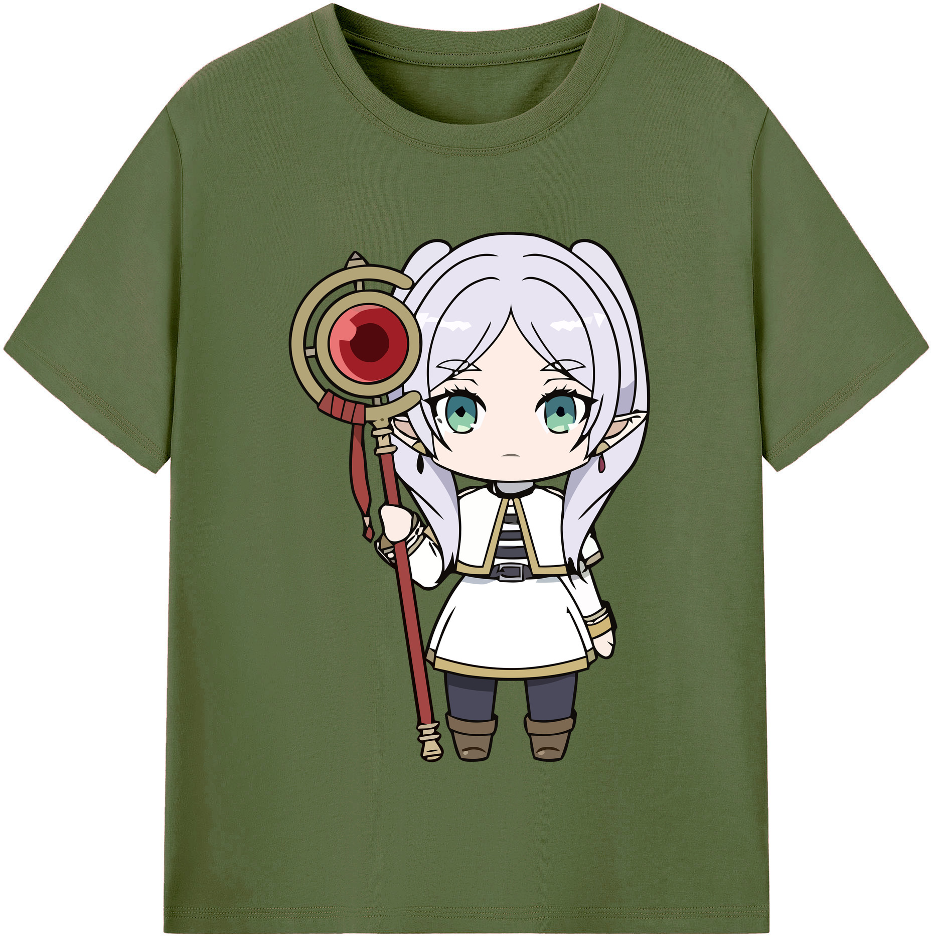 （画像用） 葬送のフリーレン Frieren 綿100％半袖Tシャツ（フロントプリント）